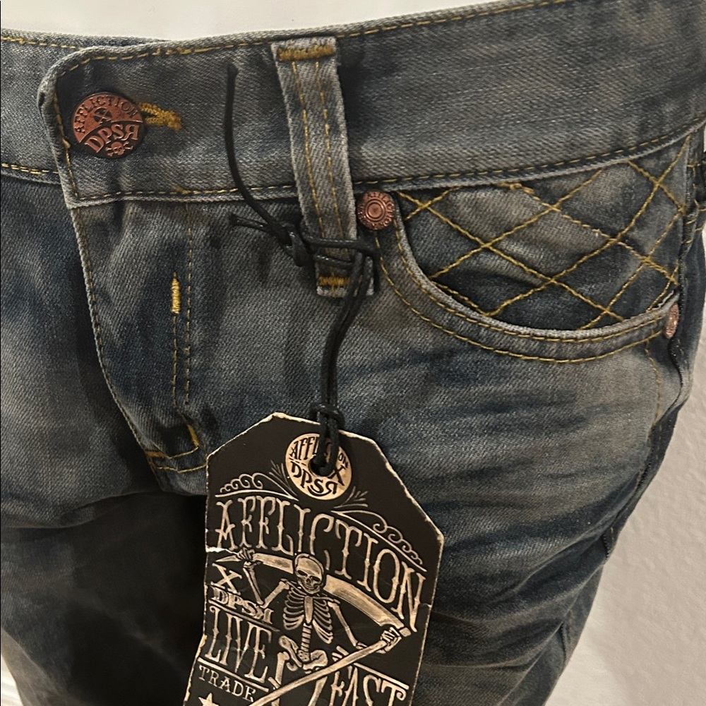 Affliction Dark Wash Skinny Jeans - Picture 7 of 11